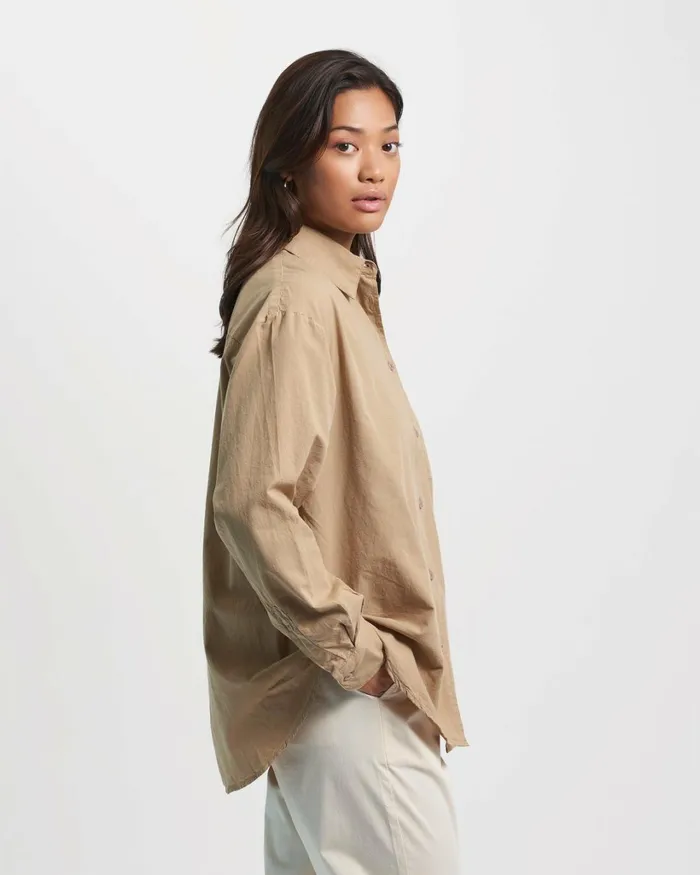 Women Organic Oversized Shirt Seaside Blue Colorful Standard Shirts