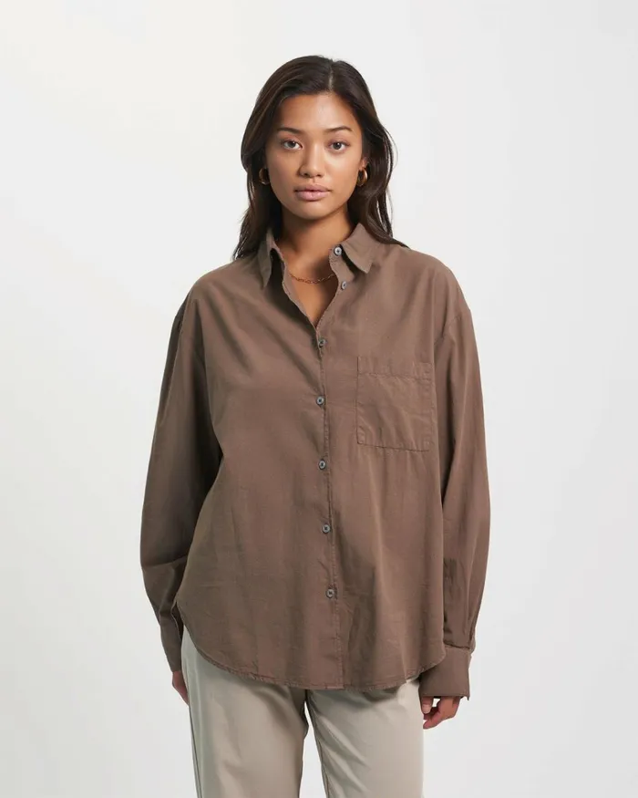 Women Organic Oversized Shirt Soft Lavender Colorful Standard Shirts