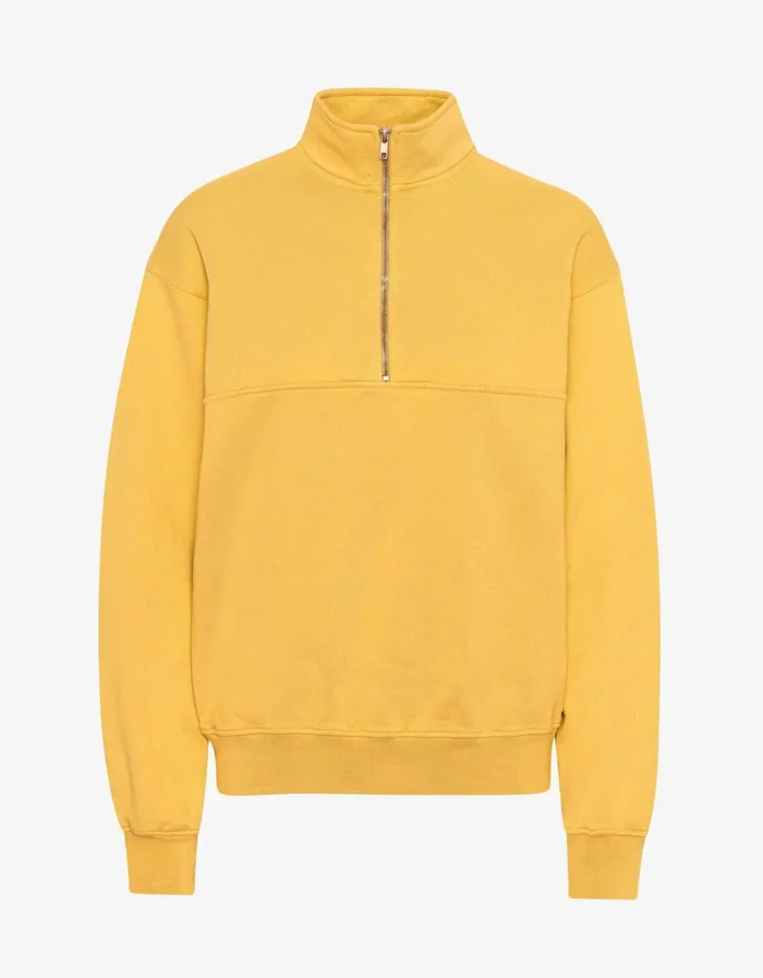 Women Organic Quarter Zip Burned Yellow Colorful Standard Quarter Zips