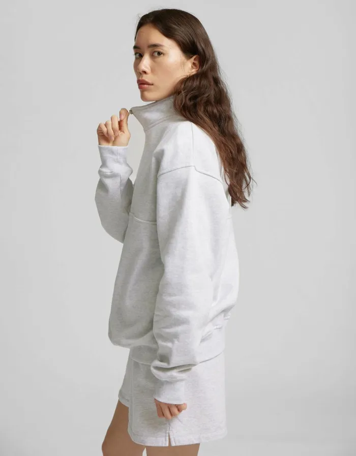 Women Organic Quarter Zip Snow Melange Colorful Standard Quarter Zips