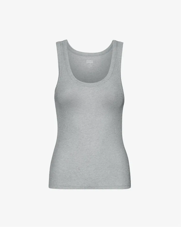 Women Organic Rib Tank Top 8211 Heather Grey Tank Tops Colorfulstandard Women