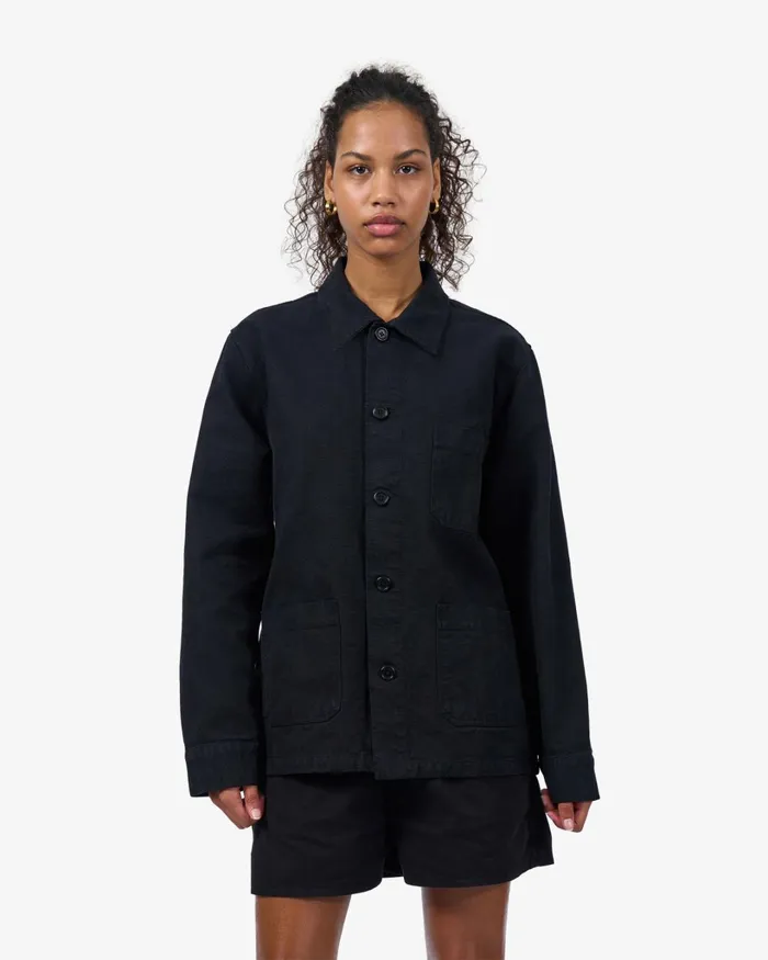 Women Organic Workwear Jacket Deep Black Colorful Standard Workwear Jackets