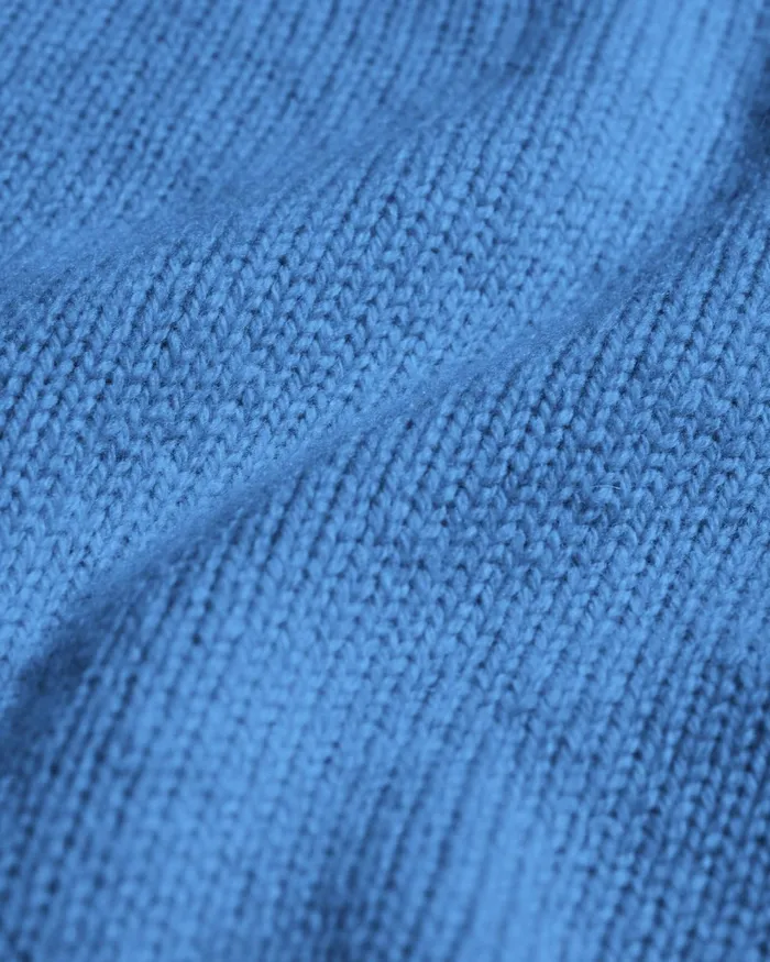 Women Oversized Merino Wool Crew Pacific Blue Colorful Standard Knit Sweaters