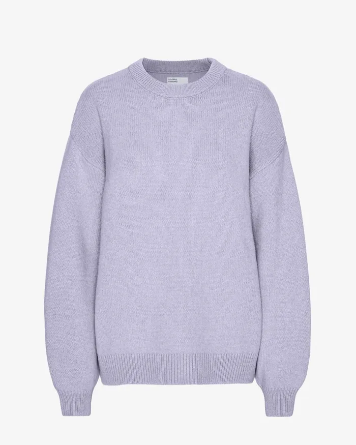 Women Oversized Merino Wool Crew Soft Lavender Colorful Standard Knit Sweaters