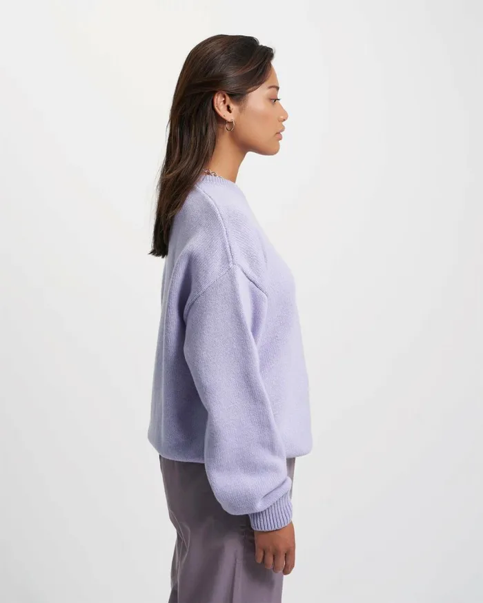 Women Oversized Merino Wool Crew Soft Lavender Colorful Standard Knit Sweaters