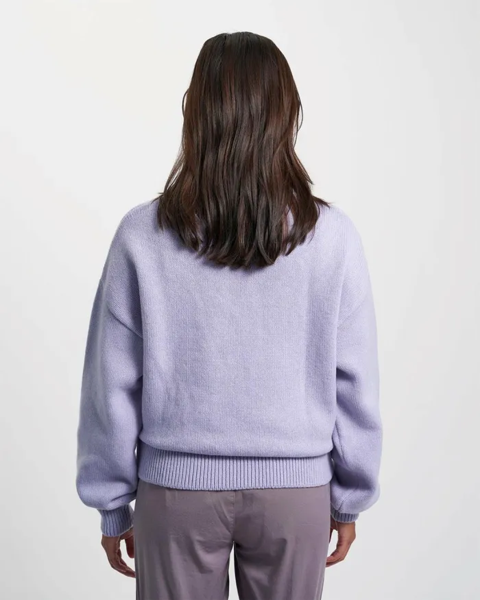Women Oversized Merino Wool Crew Soft Lavender Colorful Standard Knit Sweaters