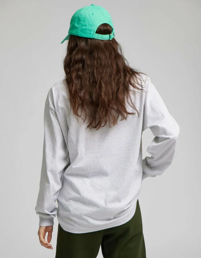 Women Oversized Organic LS TShirt Marine Blue Colorful Standard Long Sleeve Tops