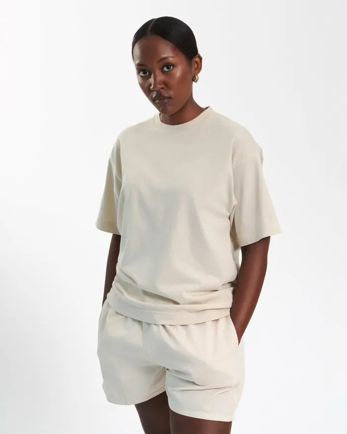 Women Oversized Organic TShirt Limestone Grey Colorful Standard TShirts