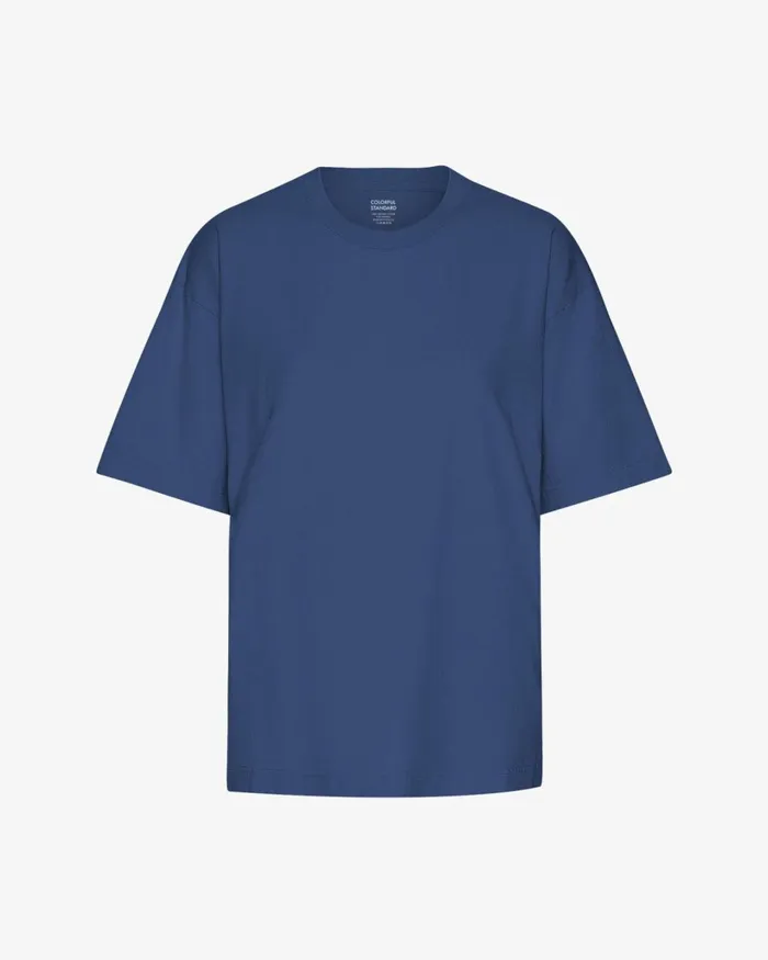 Women Oversized Organic TShirt Marine Blue Colorful Standard TShirts