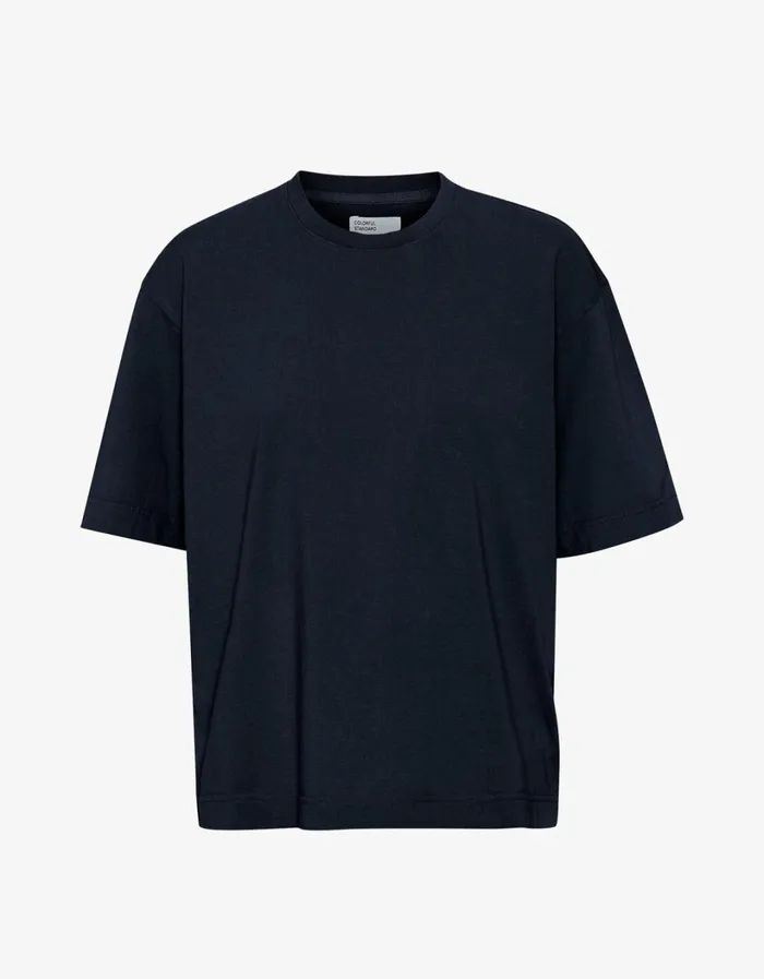 Women Oversized Organic TShirt Navy Blue Colorful Standard TShirts
