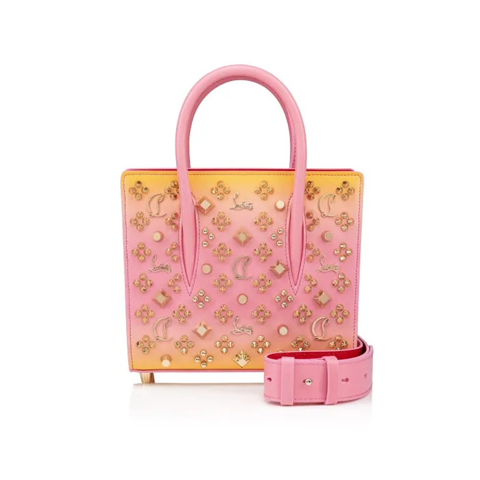 Women Paloma Mini Top Handle Bag 8211 Gradient Calf Leather And Spikes Loubinthesky 8211 Degraftersun Christian Louboutin Shoulder Bags