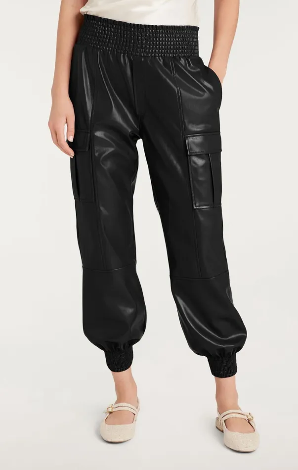 Women Pants Cinq Sept Lite Vegan Leather Jenning Pants Black