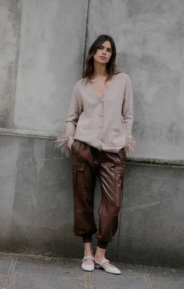 Women Pants Cinq Sept Lite Vegan Leather Jenning Pants Espresso