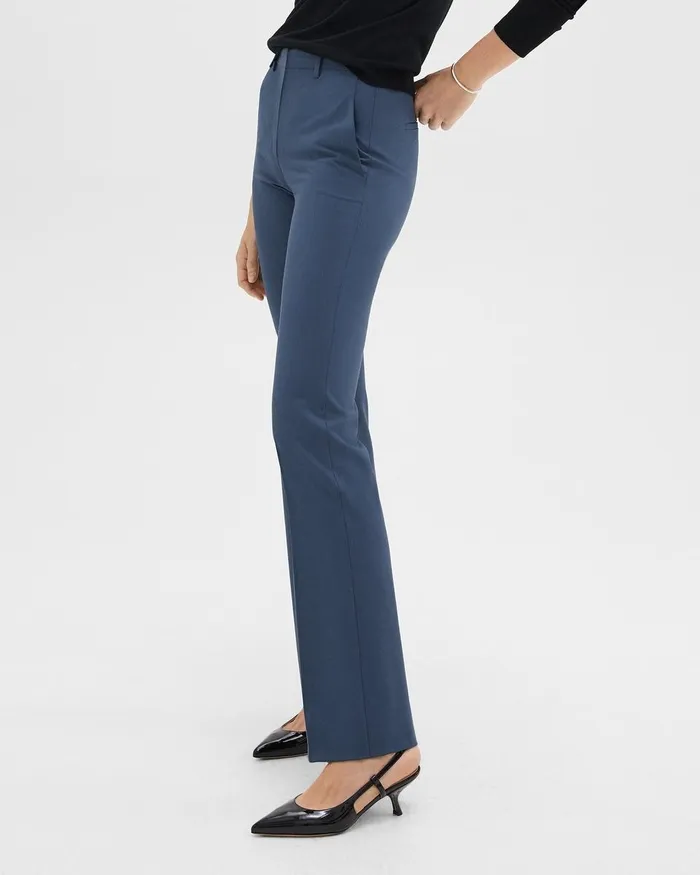 Women Pants Theory Flared Pant In Good Wool Ash Blue