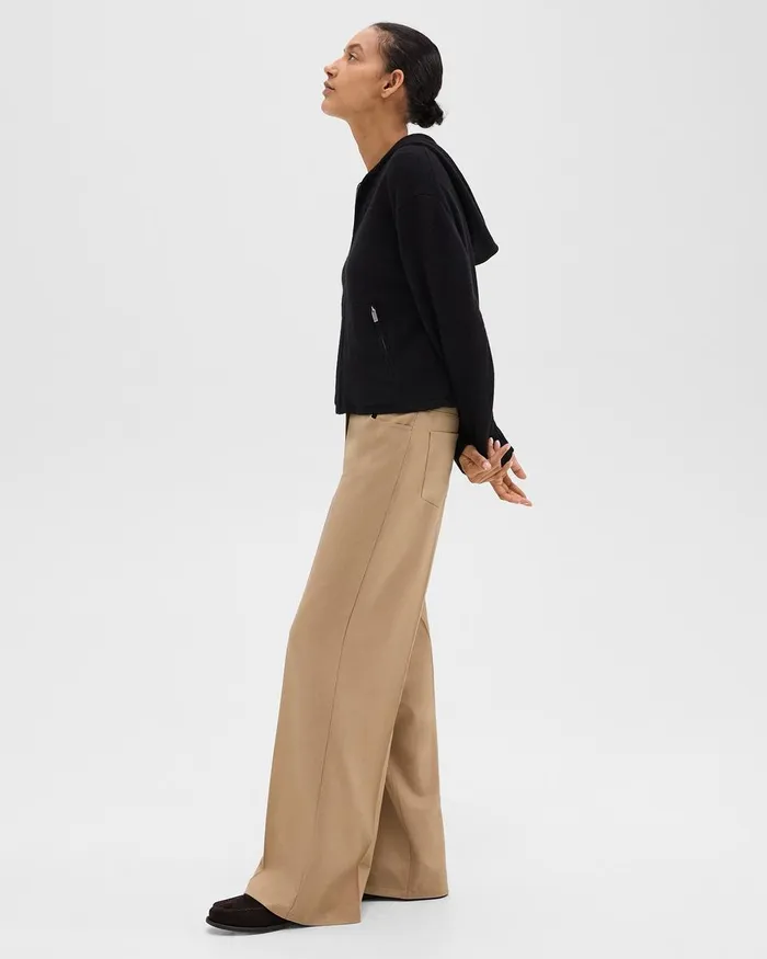 Women Pants Theory StraightLeg 5Pocket Pant In Stretch Flannel New Camel