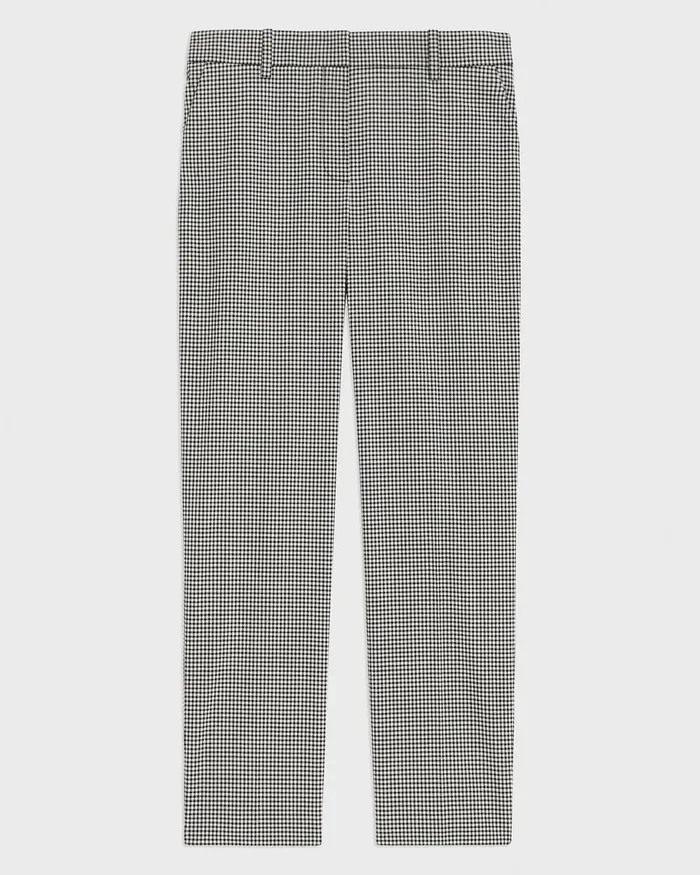 Women Pants Theory Treeca Pant In Plaid Stretch Wool Black Multi