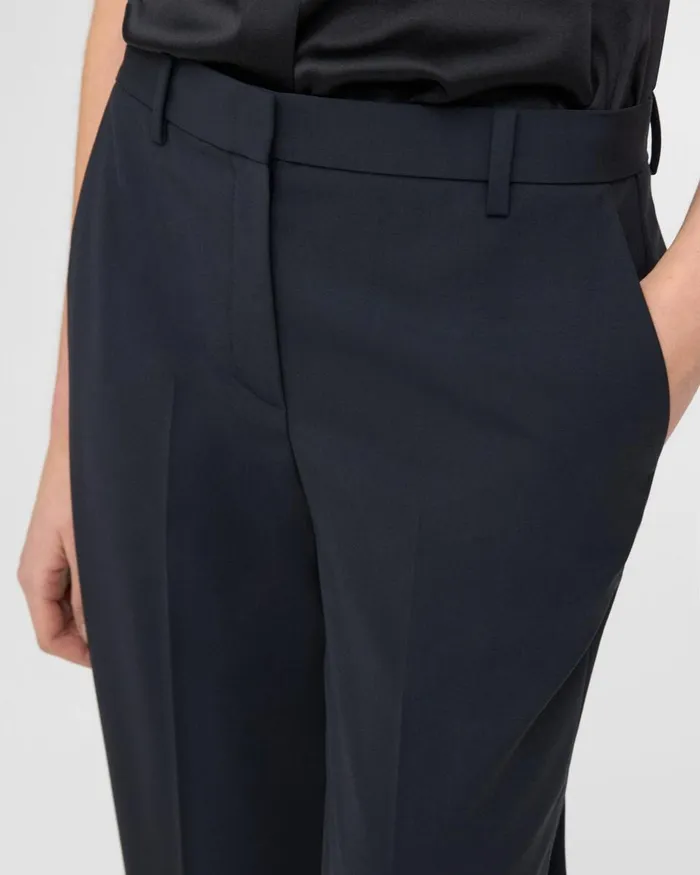 Women Pants Theory Treeca Pant In Stretch Wool Nocturne Navy