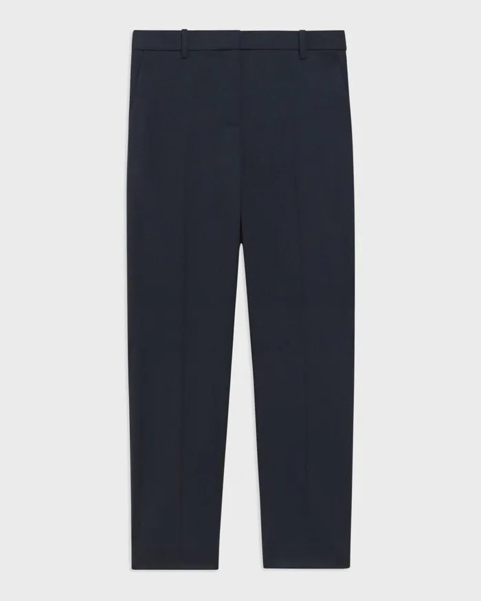 Women Pants Theory Treeca Pant In Stretch Wool Nocturne Navy