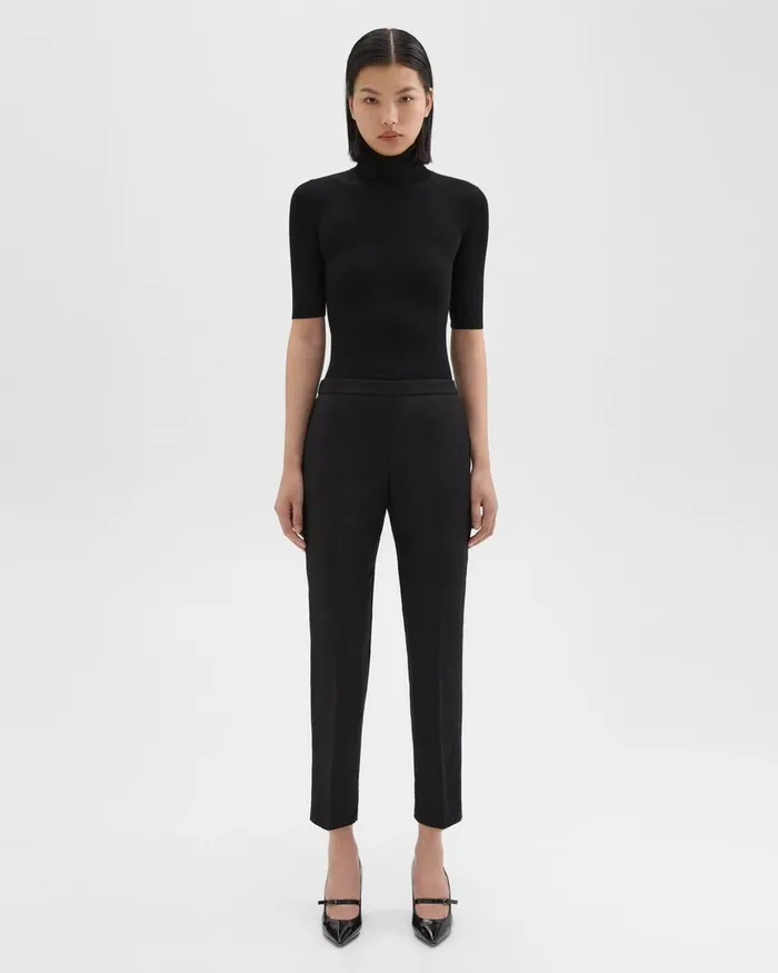 Women Pants Theory Treeca PullOn Pant In Sleek Flannel Black