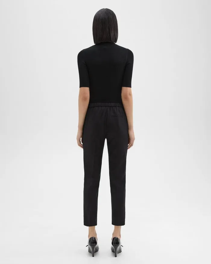 Women Pants Theory Treeca PullOn Pant In Sleek Flannel Black