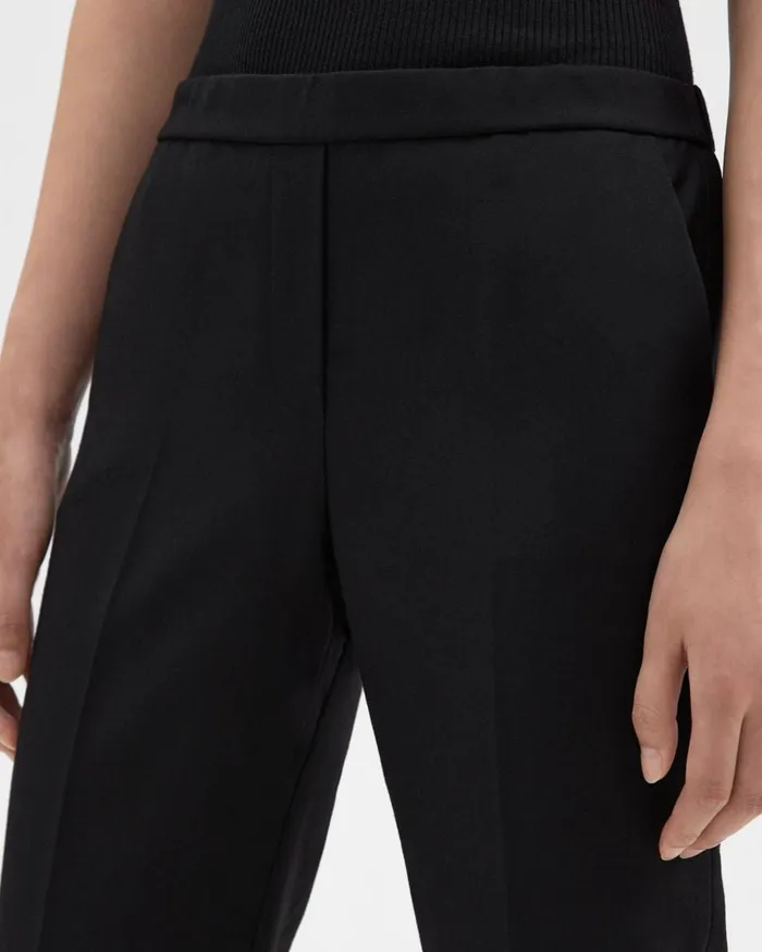 Women Pants Theory Treeca PullOn Pant In Sleek Flannel Black