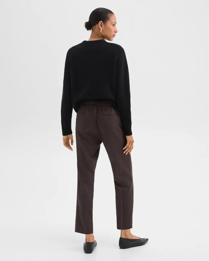 Women Pants Theory Treeca PullOn Pant In Sleek Flannel Hickory Melange