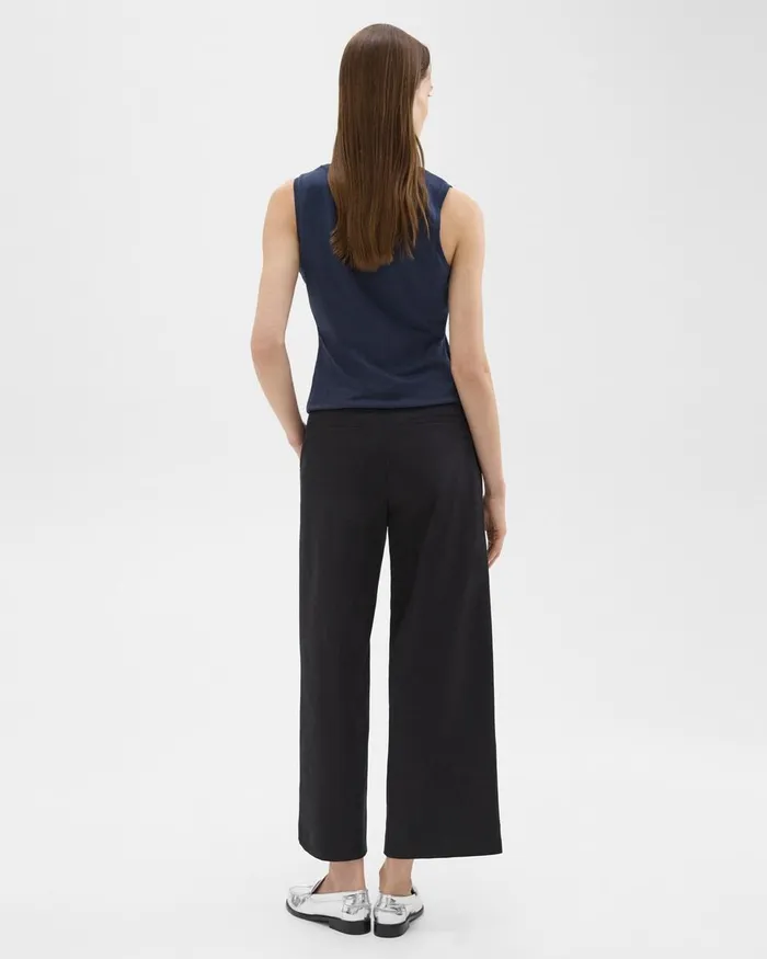 Women Pants Theory Utility Pant In Organic Cotton Nocturne Navy