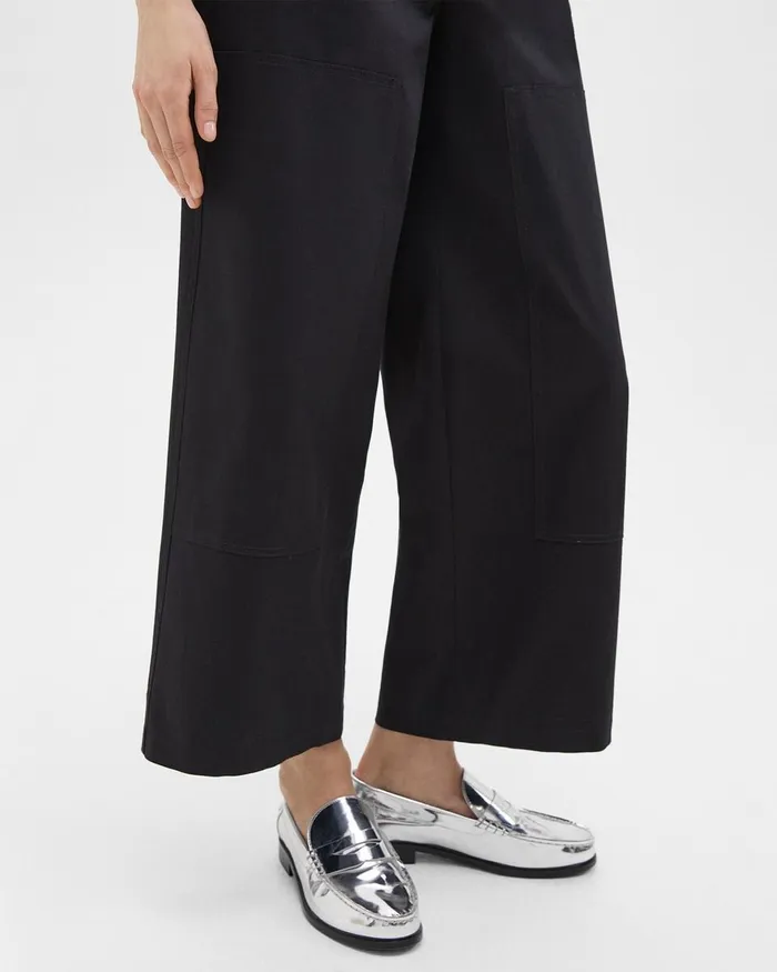 Women Pants Theory Utility Pant In Organic Cotton Nocturne Navy