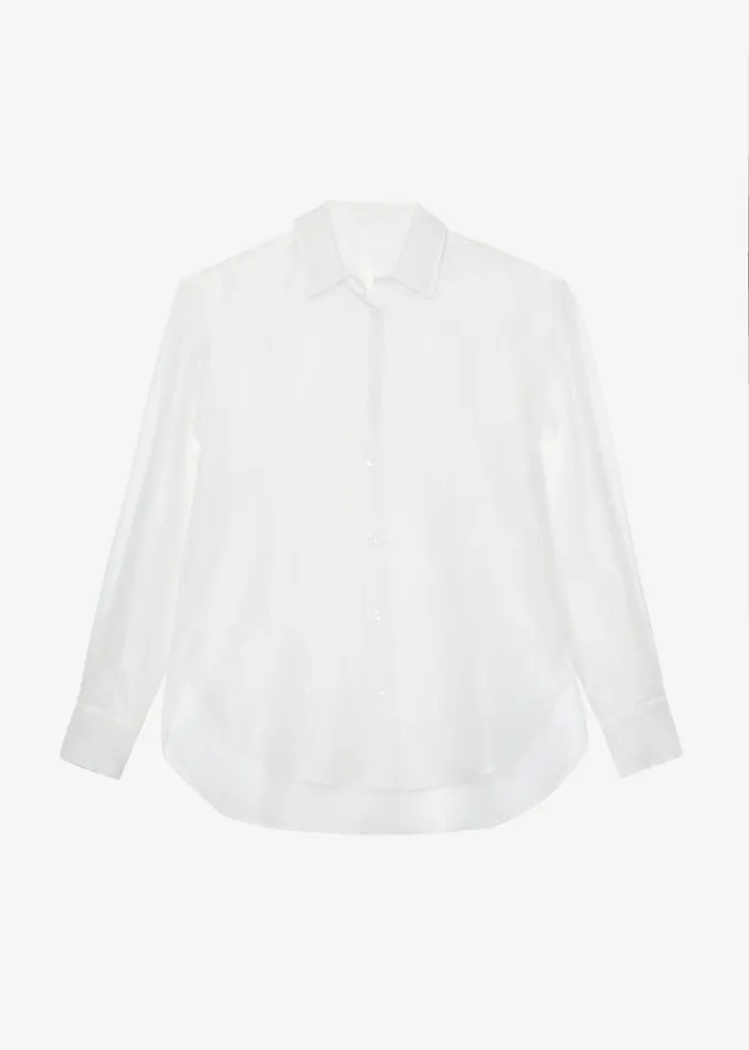 Women Peri Sheer Shirt 8211 White The Frankie Shop Tops