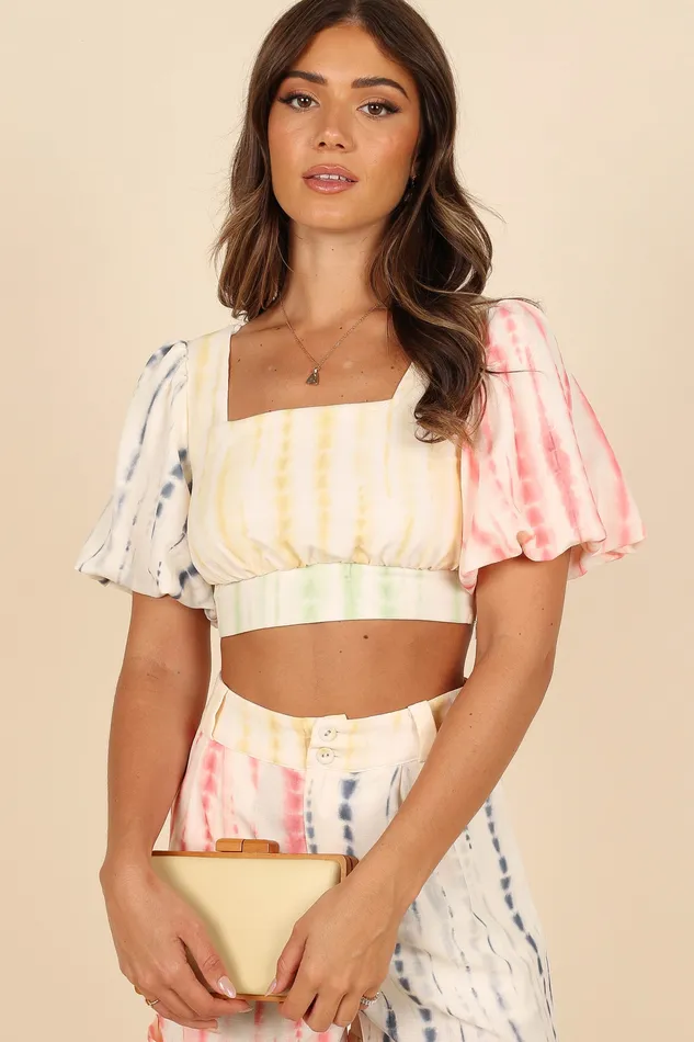 Women petalandpup Bradley Puff Sleeve Cropped Top 8211 Multi Multi Matching Sets