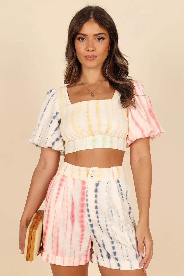 Women petalandpup Bradley Puff Sleeve Cropped Top 8211 Multi Multi Matching Sets