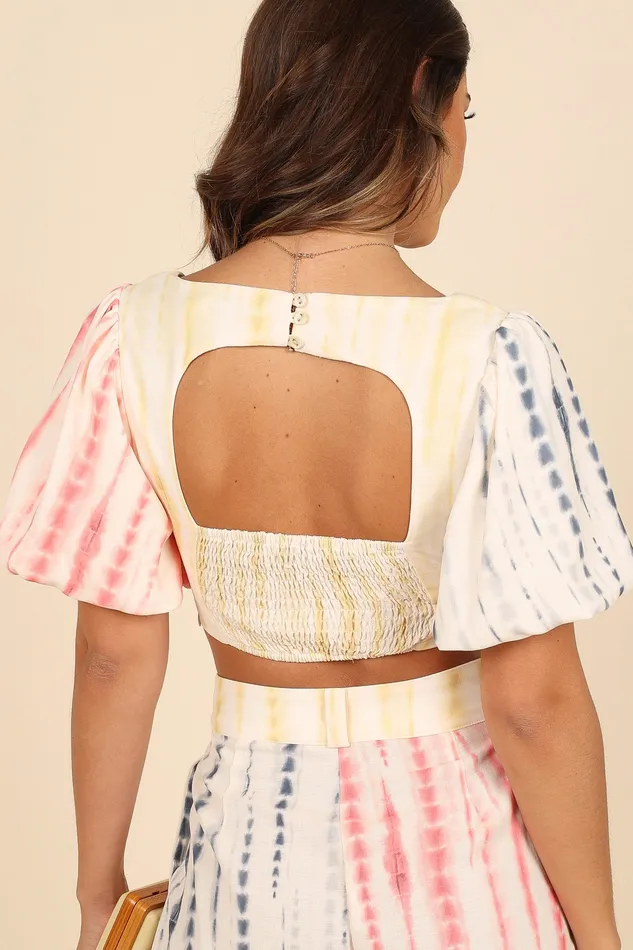Women petalandpup Bradley Puff Sleeve Cropped Top 8211 Multi Multi Matching Sets