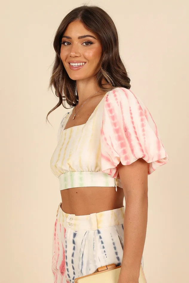 Women petalandpup Bradley Puff Sleeve Cropped Top 8211 Multi Multi Matching Sets