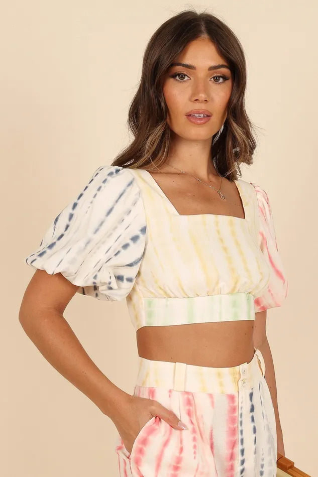 Women petalandpup Bradley Puff Sleeve Cropped Top 8211 Multi Multi Matching Sets