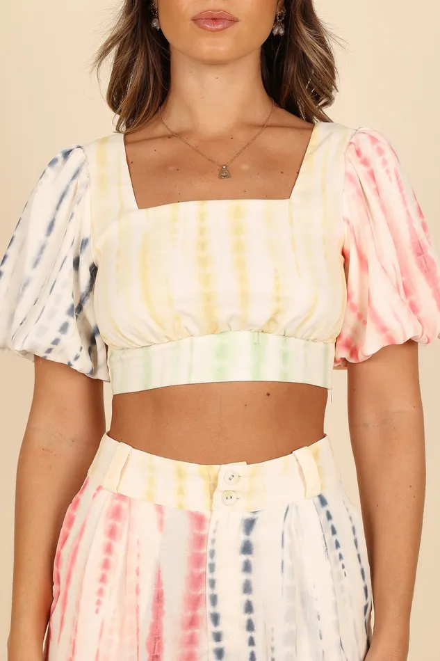 Women petalandpup Bradley Puff Sleeve Cropped Top 8211 Multi Multi Matching Sets