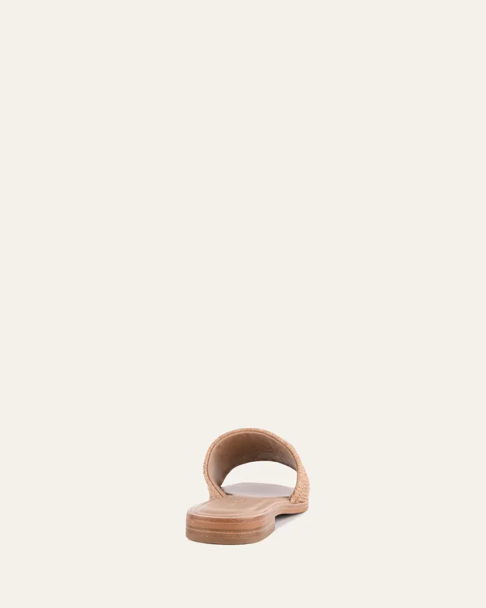 Women Picasso flat slide tan raffia FLAT SANDALS jomercer
