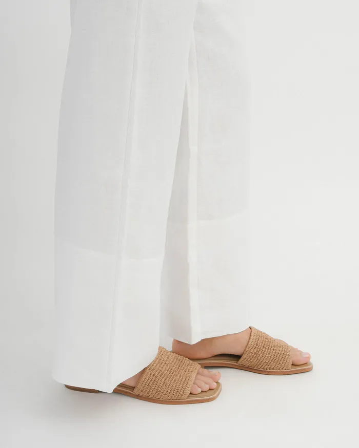 Women Picasso flat slide tan raffia FLAT SANDALS jomercer