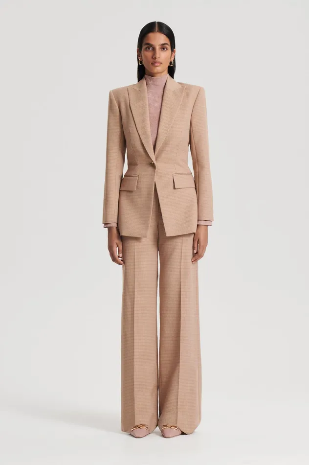 Women PLAID TAILORED JACKET CARAMEL Jackets Scanlan Theodore