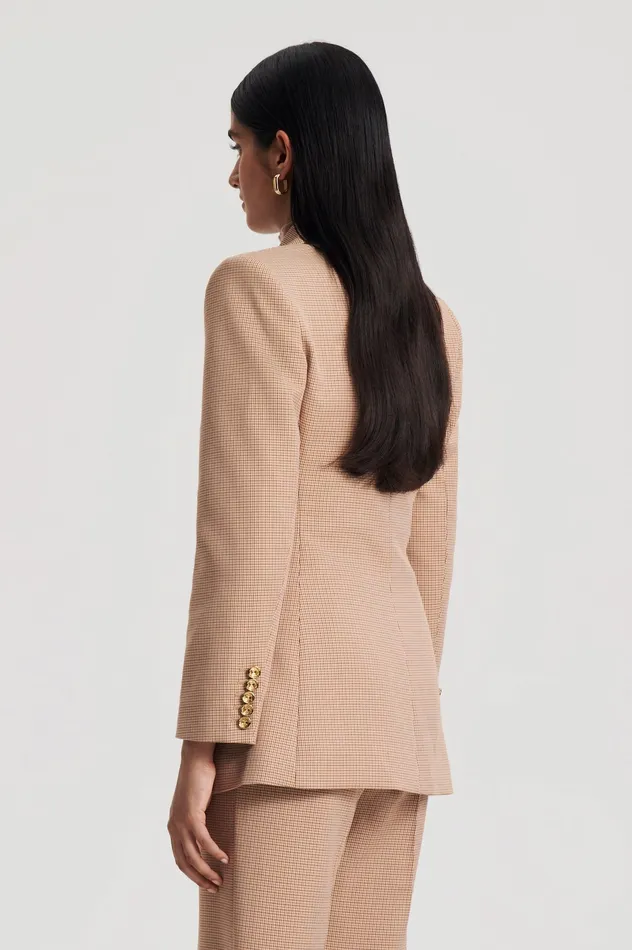 Women PLAID TAILORED JACKET CARAMEL Jackets Scanlan Theodore Women PLAID TAILORED JACKET CARAMEL Jackets Scanlan Theodore