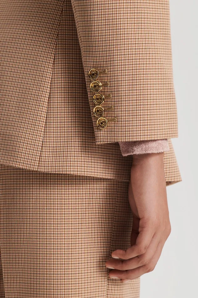 Women PLAID TAILORED JACKET CARAMEL Jackets Scanlan Theodore Women PLAID TAILORED JACKET CARAMEL Jackets Scanlan Theodore