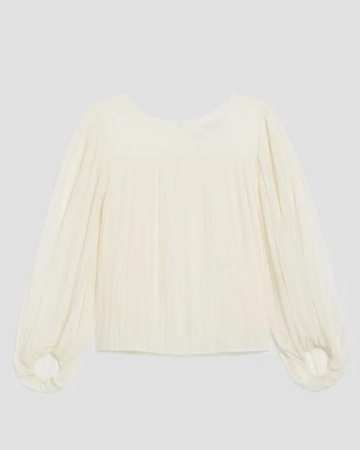 Women Pleated Blouse Papyrus Creme Comptoir Des Cotonniers Blouses and Shirts and Tops Women Pleated Blouse Papyrus Creme Comptoir Des Cotonniers Blouses and Shirts and Tops