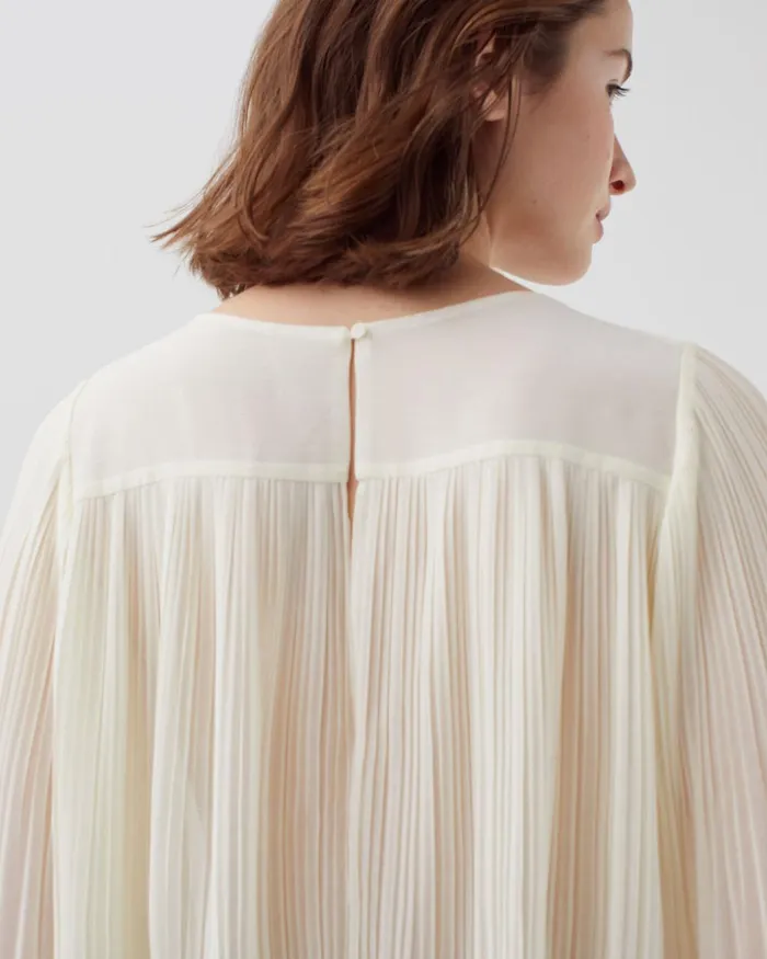 Women Pleated Blouse Papyrus Creme Comptoir Des Cotonniers Blouses and Shirts and Tops Women Pleated Blouse Papyrus Creme Comptoir Des Cotonniers Blouses and Shirts and Tops