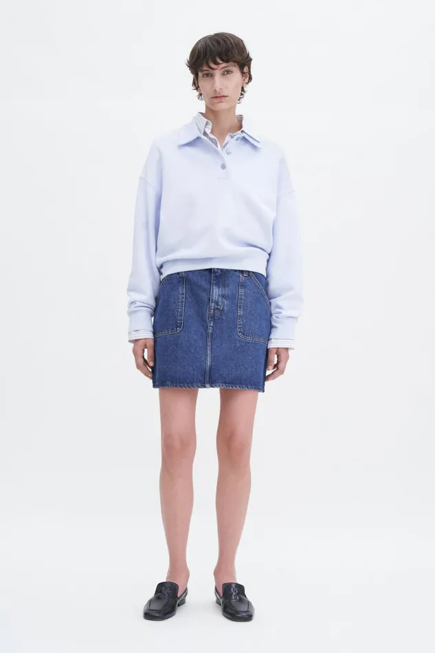 Women Polo Sweatshirt Mist Blue Filippa K Tops
