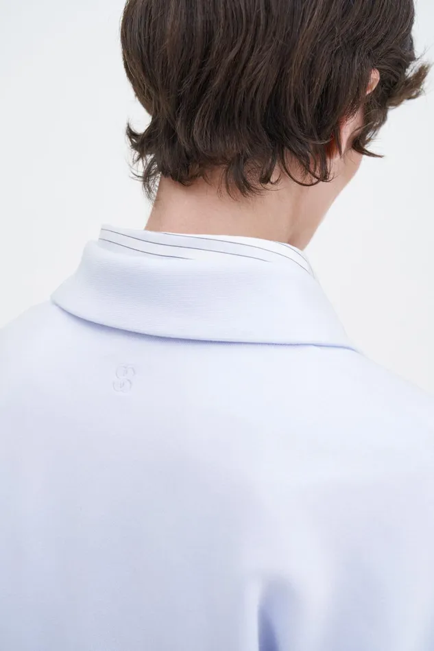 Women Polo Sweatshirt Mist Blue Filippa K Tops