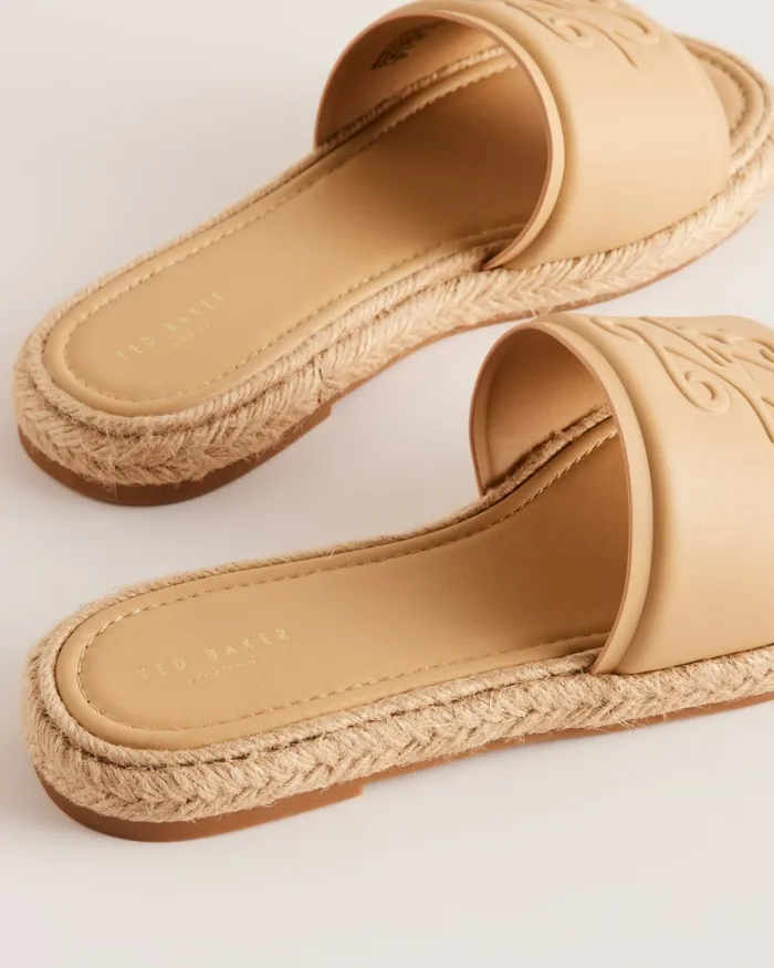 Women PORTIYA 8211 Leather Espadrille Flatform Slider Sandals Beige Ted Baker Sandals and Sliders Women PORTIYA 8211 Leather Espadrille Flatform Slider Sandals Beige Ted Baker Sandals and Sliders
