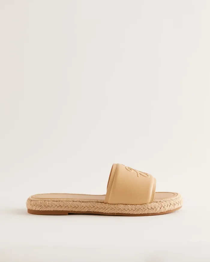 Women PORTIYA 8211 Leather Espadrille Flatform Slider Sandals Beige Ted Baker Sandals and Sliders Women PORTIYA 8211 Leather Espadrille Flatform Slider Sandals Beige Ted Baker Sandals and Sliders