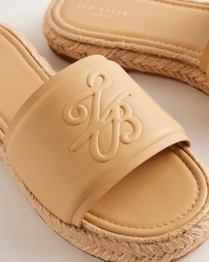 Women PORTIYA 8211 Leather Espadrille Flatform Slider Sandals Beige Ted Baker Sandals and Sliders Women PORTIYA 8211 Leather Espadrille Flatform Slider Sandals Beige Ted Baker Sandals and Sliders