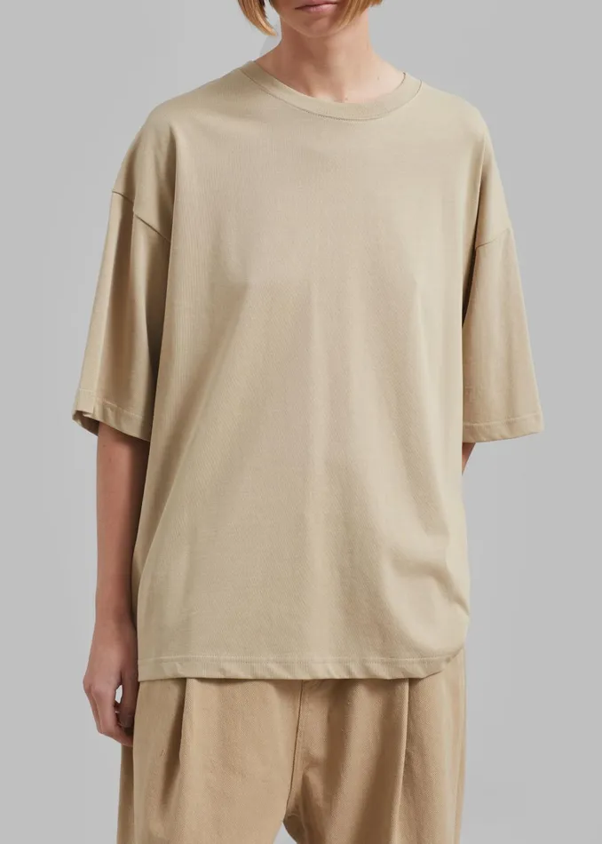 Women Quinn Cotton TShirt 8211 Beige The Frankie Shop Tops