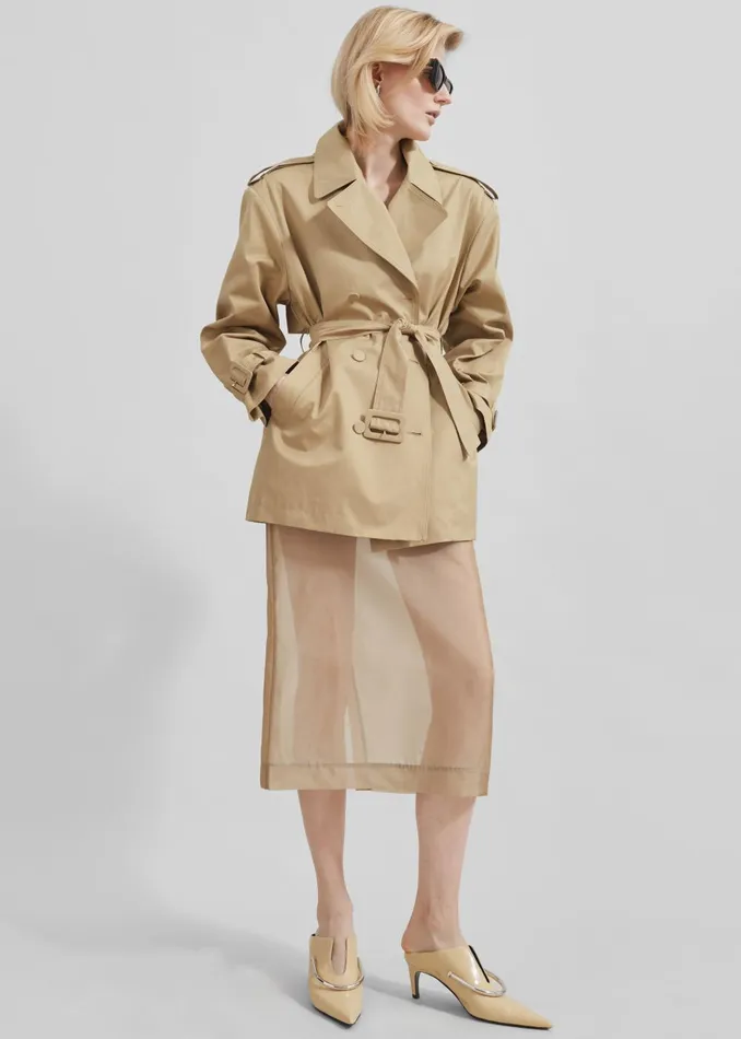 Women Raleigh Trench Coat 8211 Beige The Frankie Shop Outerwear