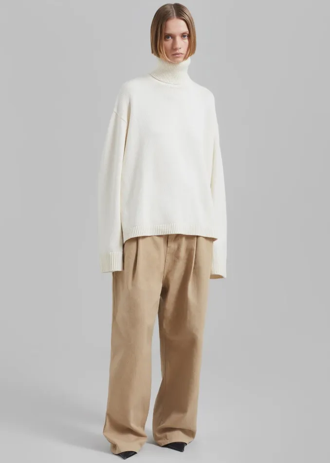 Women Rhea Trapeze Turtleneck 8211 Ivory The Frankie Shop Knitwear
